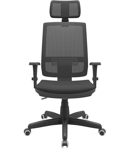 Cadeira Presidente Brizza Giratória BackSystem NR17 com Braço 3D